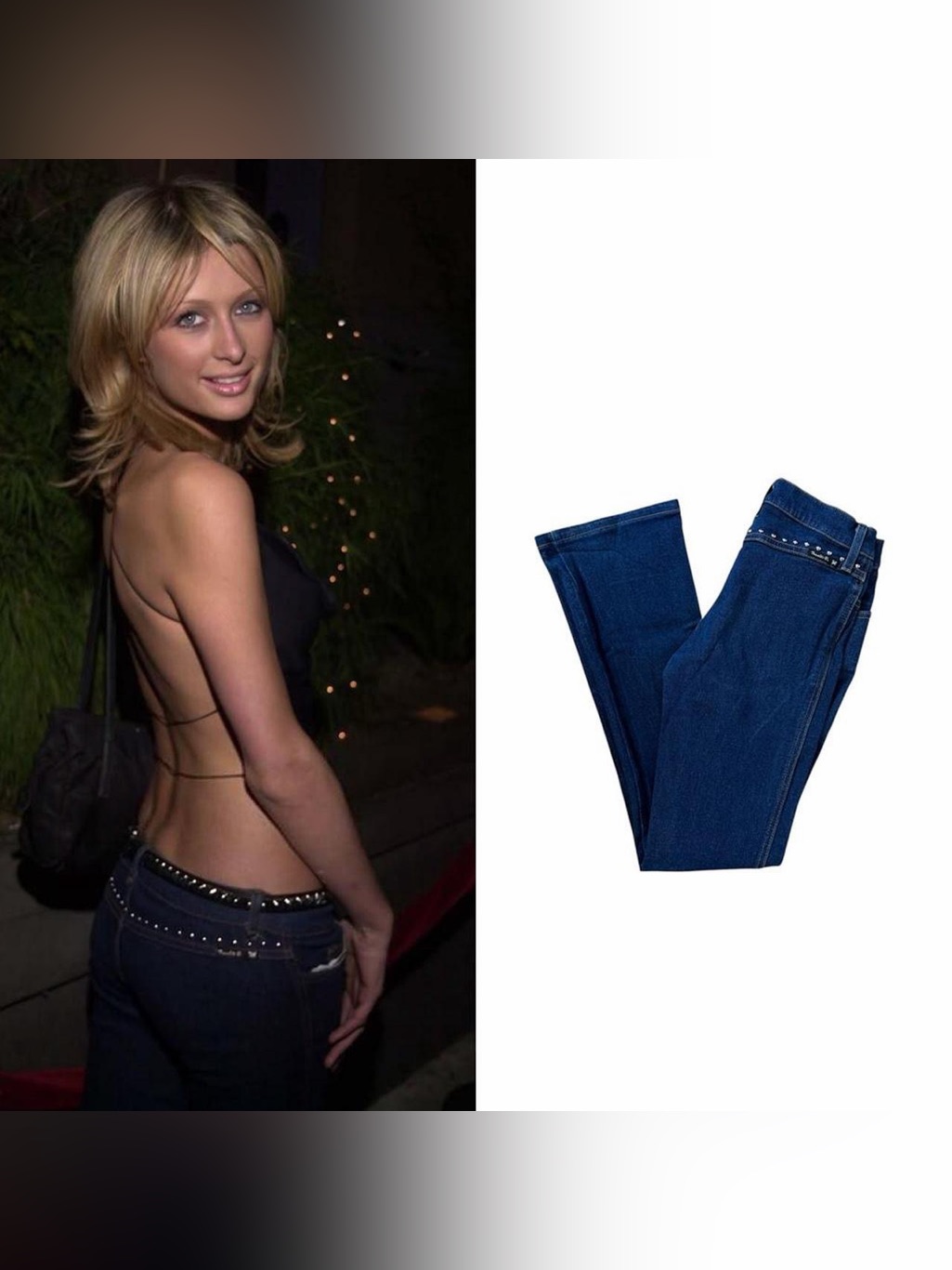 Low-Rise Studded Contour Bootcut Jeans - As Seen On Paris Hilton